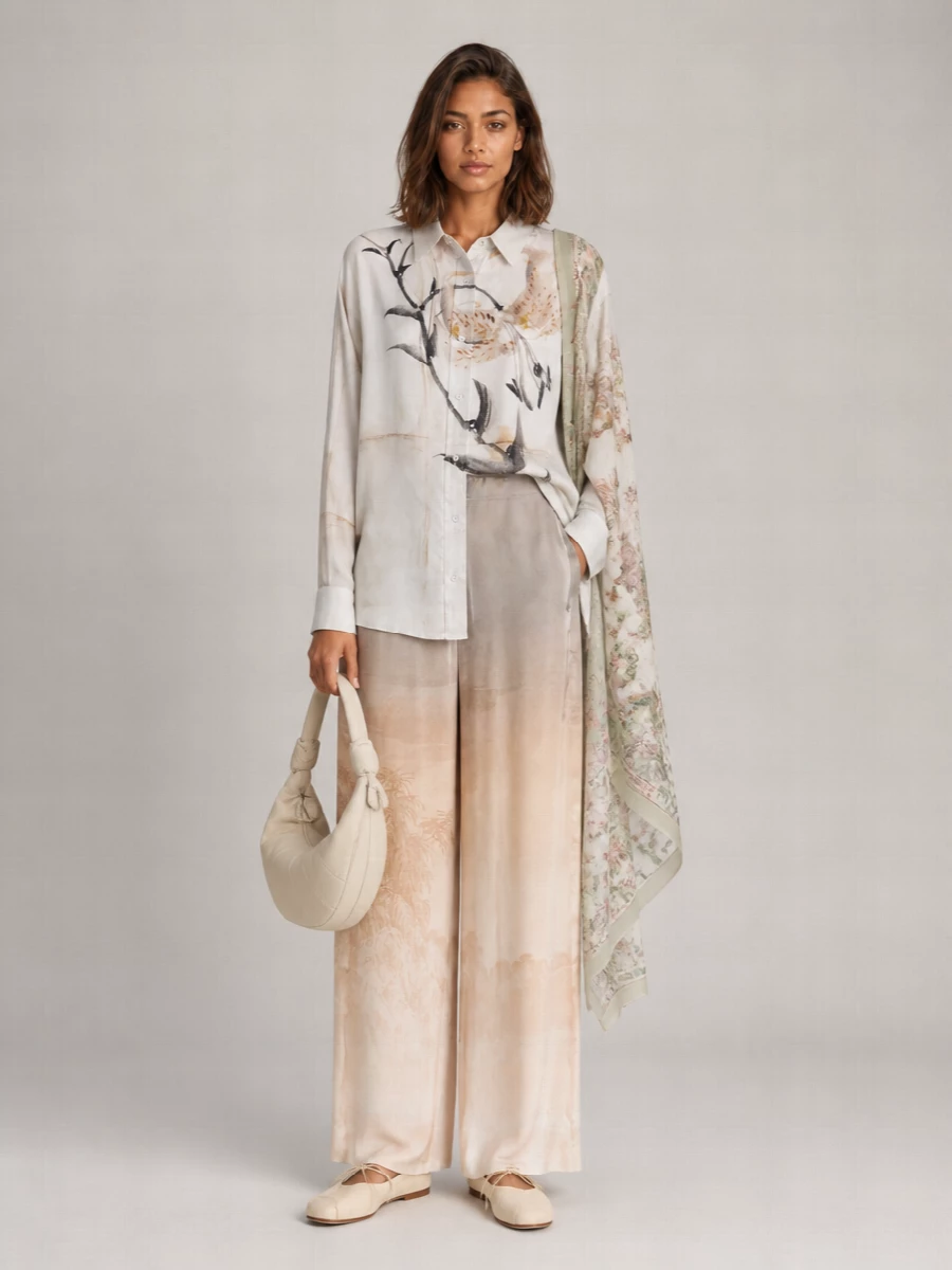 Pierre Louise Mascia Silk Long-Sleeve Shirt