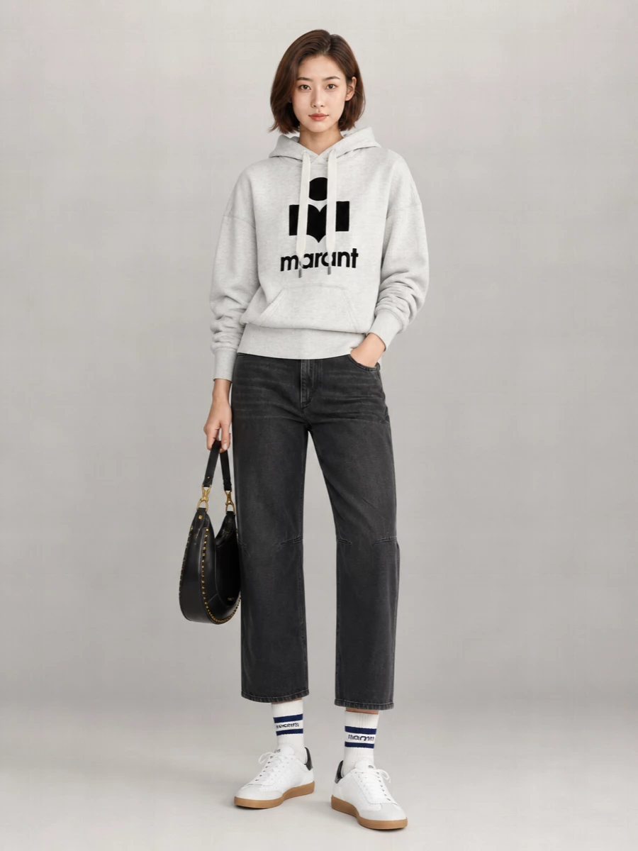 Isabel Marant Cotton Logo-Print Hoodie
