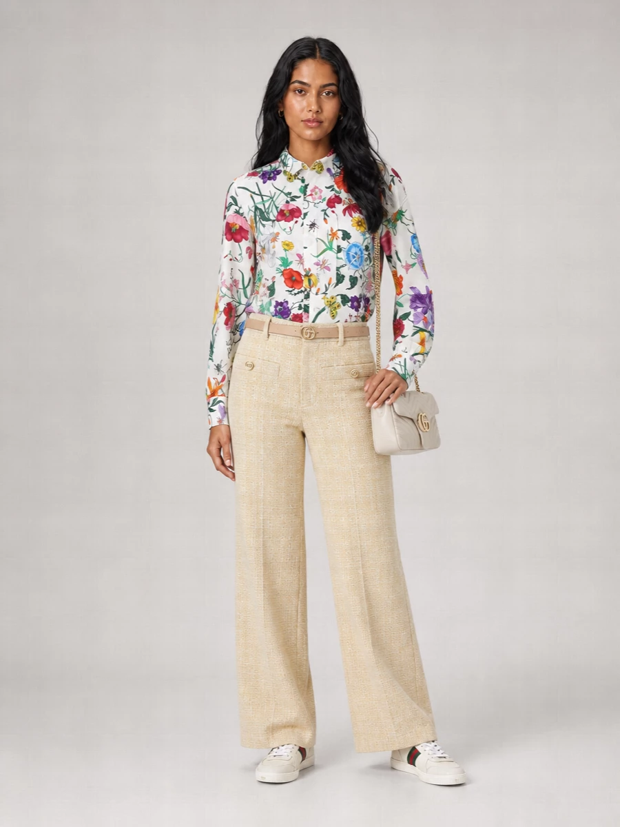 Gucci Silk Floral-Print Shirt