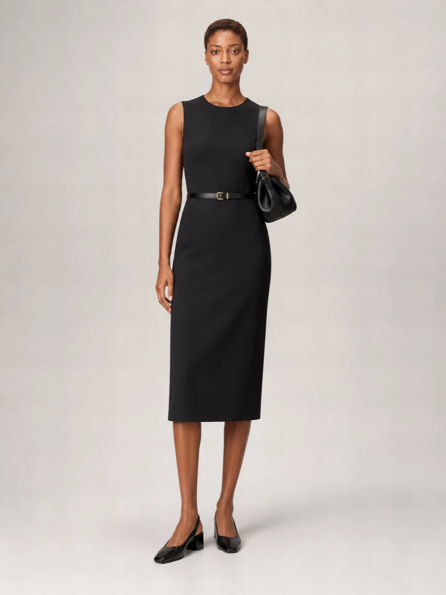 Soeur Organic Cotton Asymmetric Sleeveless Midi Dress