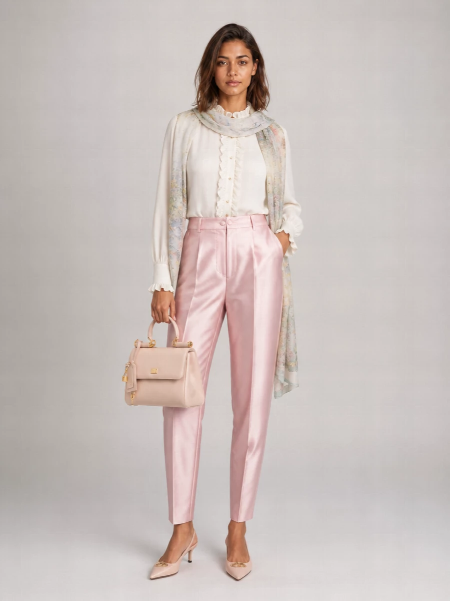 Dolce&Gabbana Silk Blouse Rouches Detail