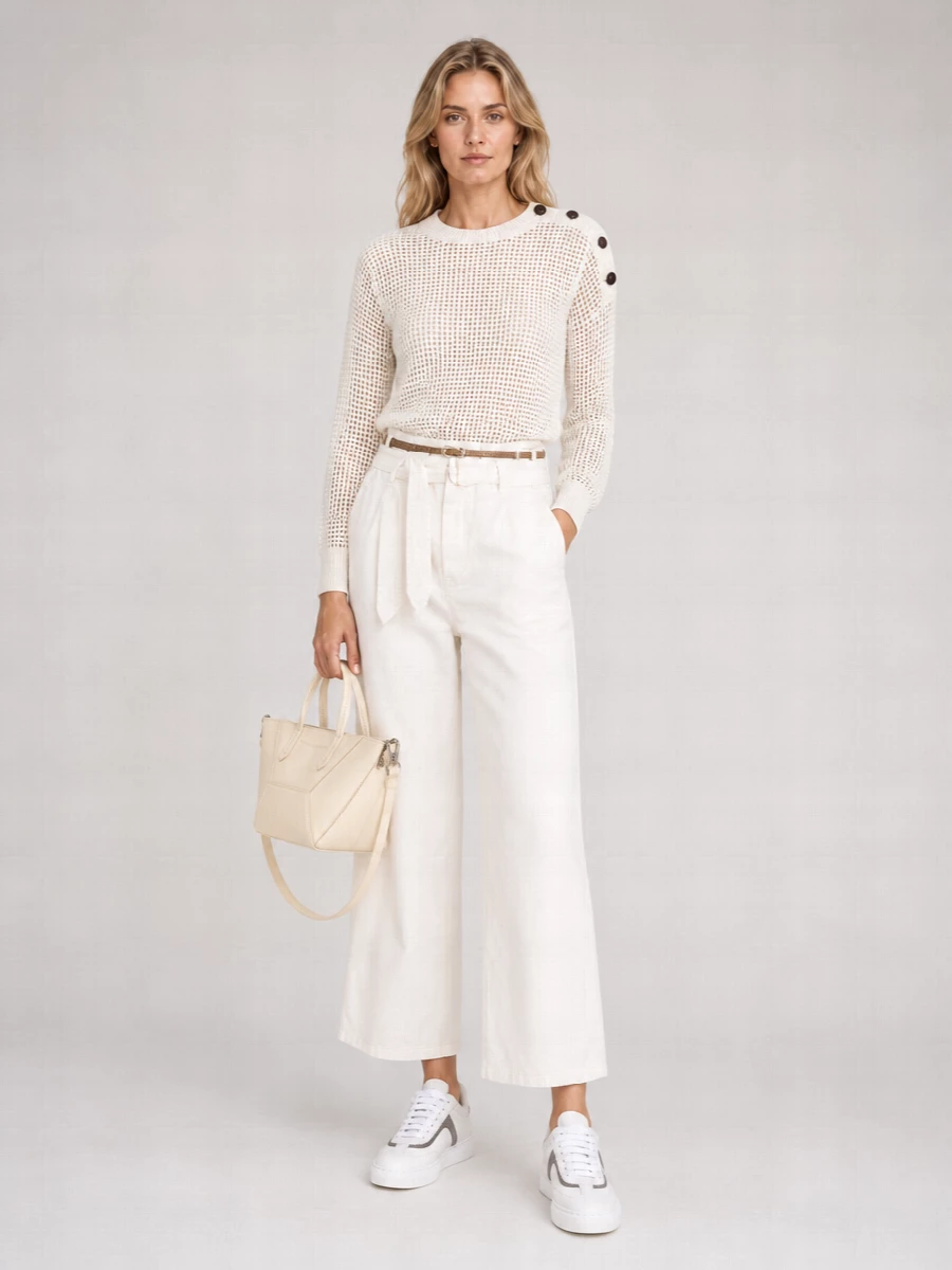 Brunello Cucinelli Cotton Crochet Openwork Sweater