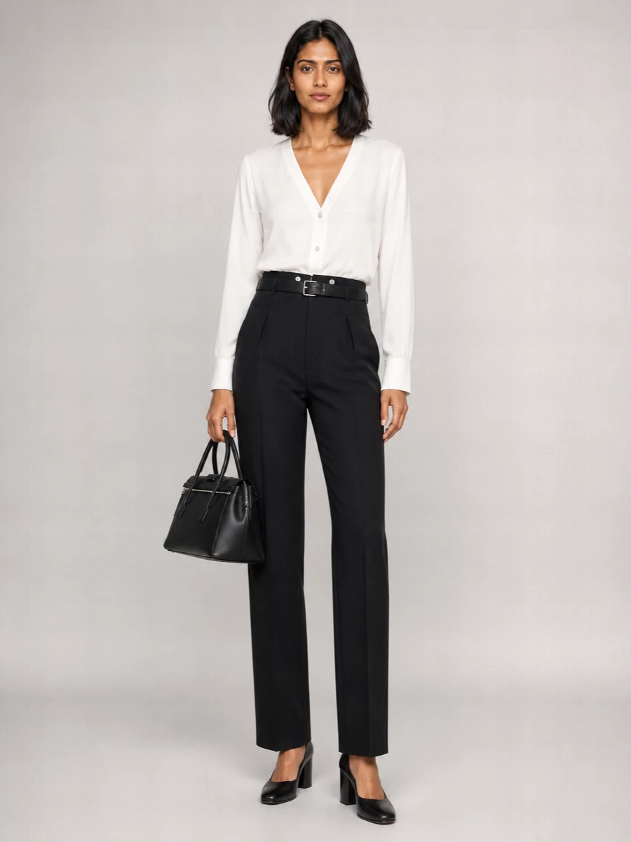 Maison Margiela Wool High-Rise Trousers