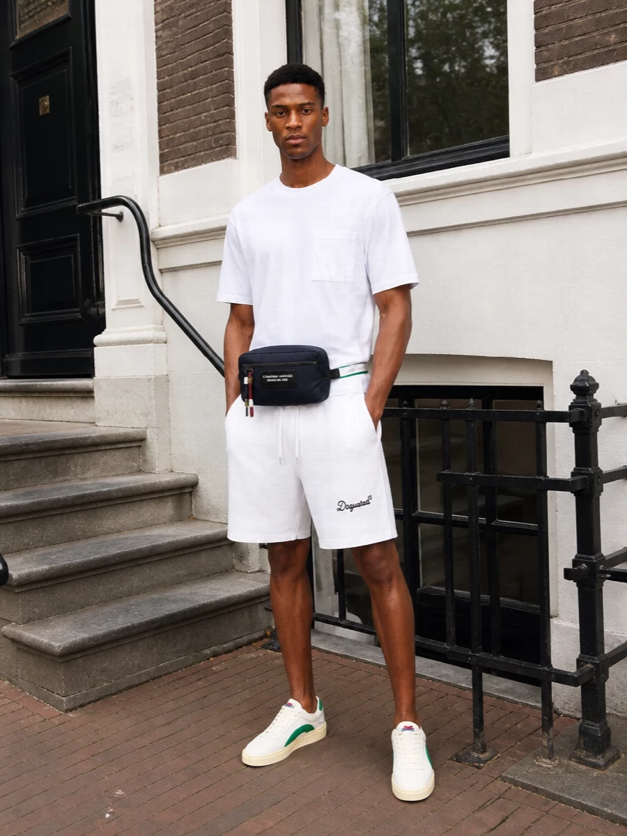 Dsquared2 white tee bermuda shorts outfit