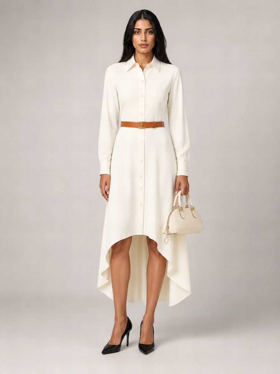 Balenciaga Asymmetric Shirt Dress
