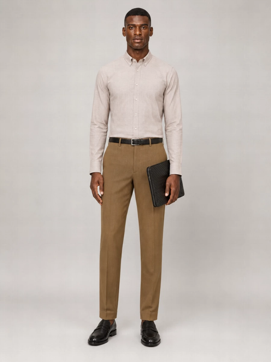 Boss Tailored Cotton Shirt Buttoned Collar