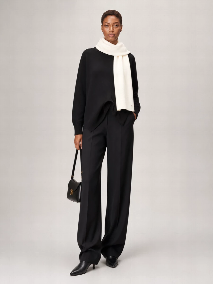 Totême Cashmere Ribbed Asymmetric Long-Sleeve Sweater