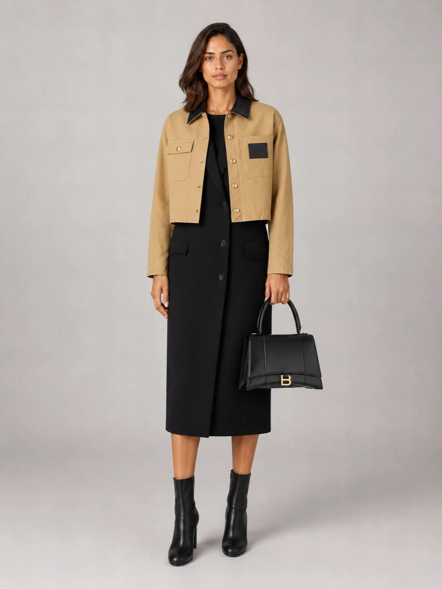 Balenciaga Cotton Cropped Double-Breasted Jacket