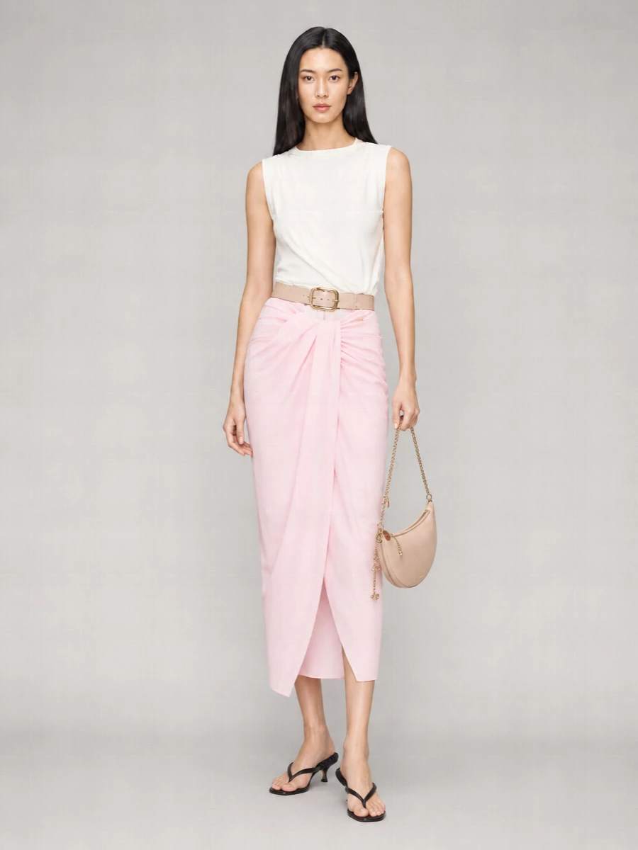 Jacquemus Asymmetric Draped Midi Skirt