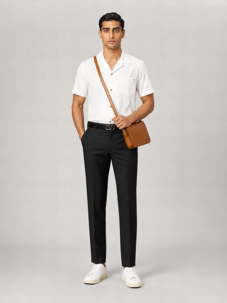 Valentino Cotton Oversized Short-Sleeve Bowling Shirt