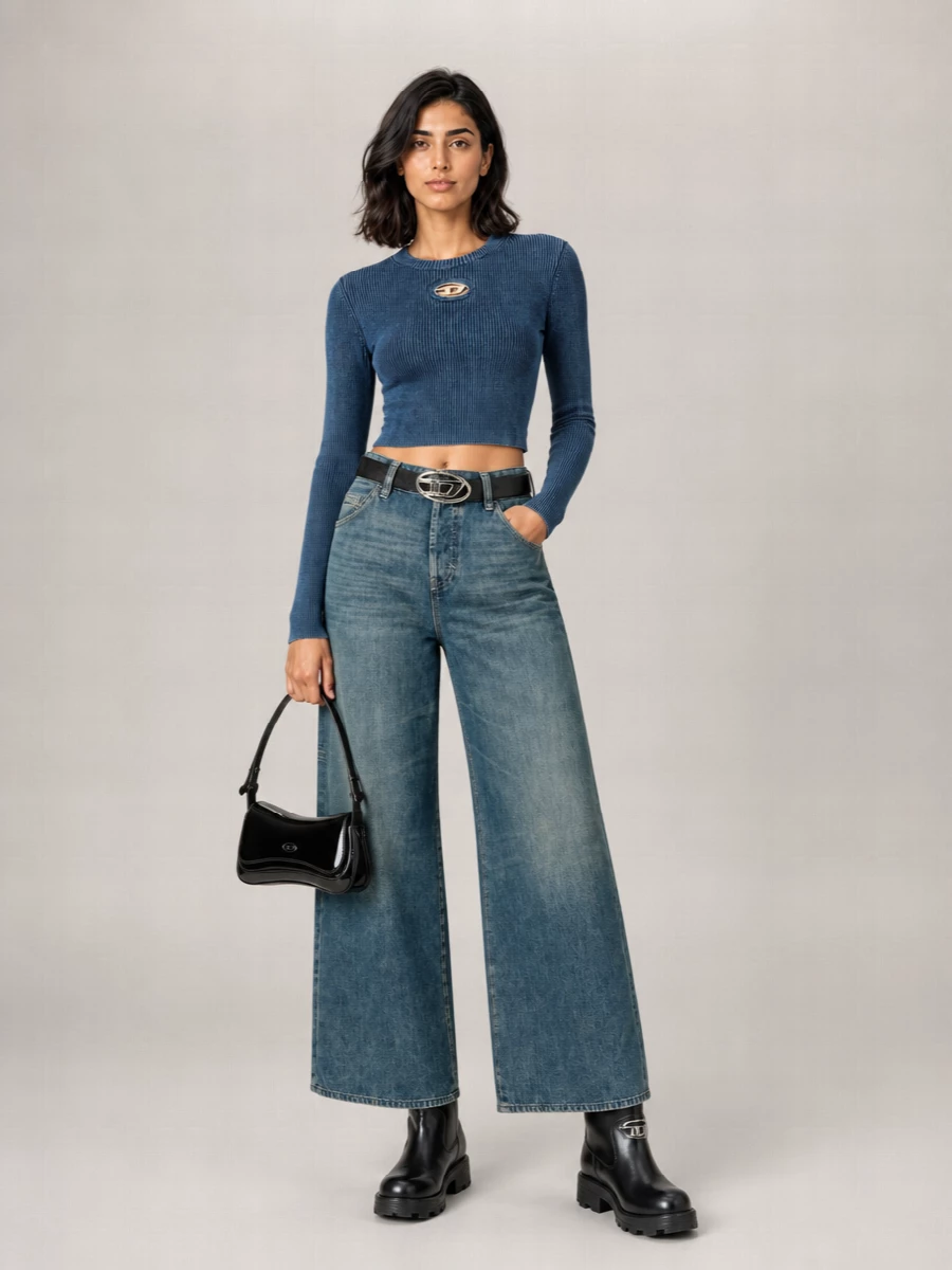 Diesel Denim Relaxed-Fit Wide-Leg Jeans
