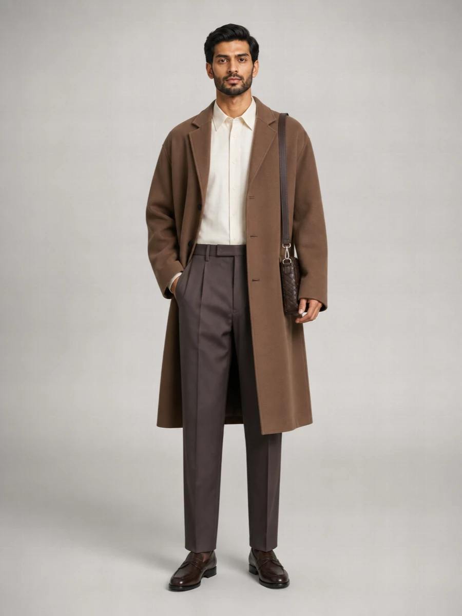 The Row Wool Single Breasted Long Coat