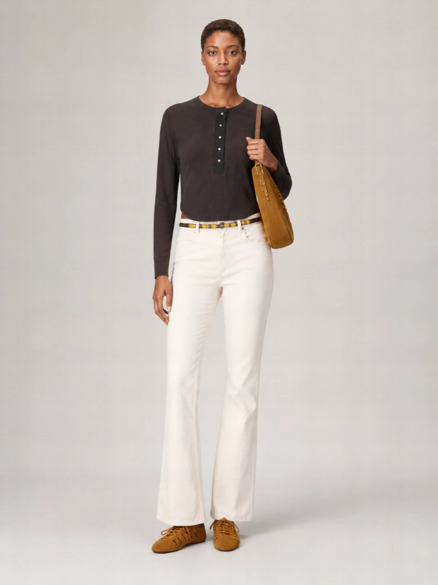Isabel Marant Silk Crewneck Button-Up Shirt