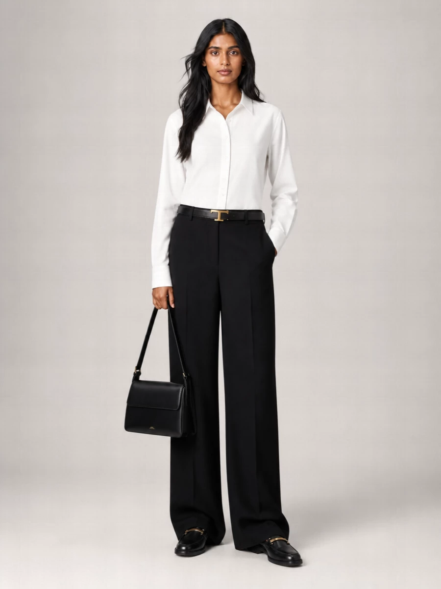 Paul Smith Wool High-Rise Wide-Leg Trousers