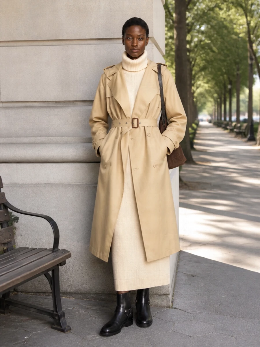 Jw anderson trench jil sander knit dress outfit