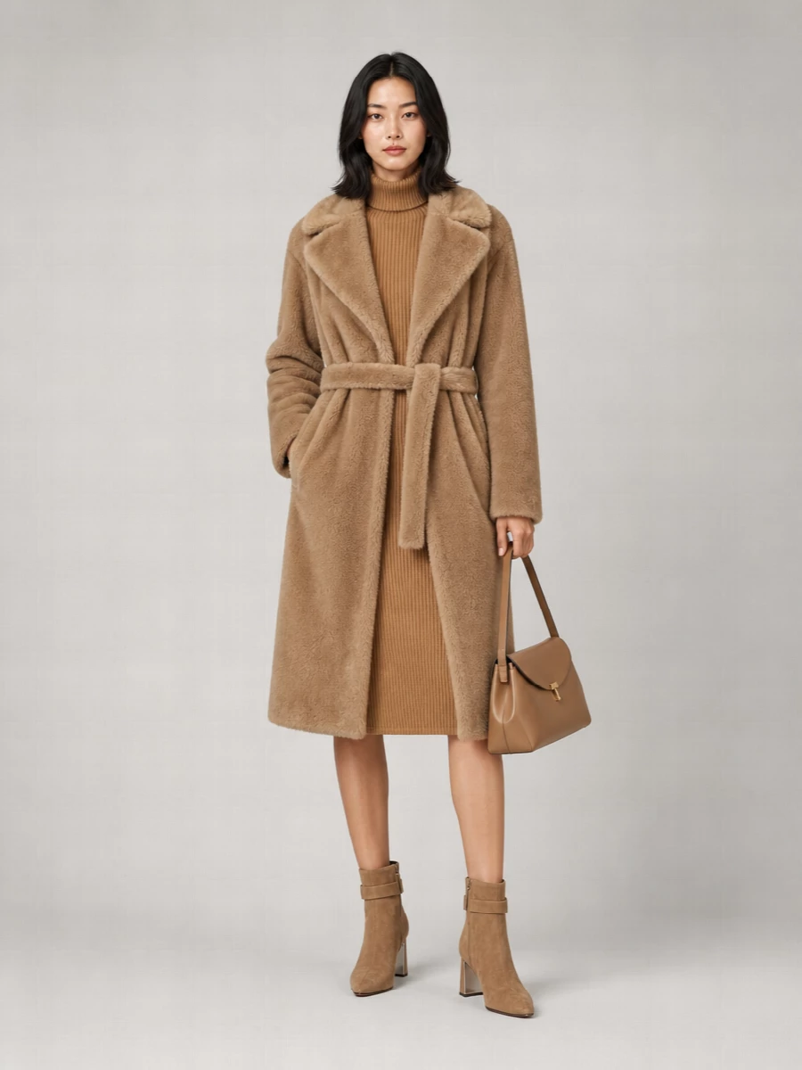 Herno Belted Faux Fur Coat