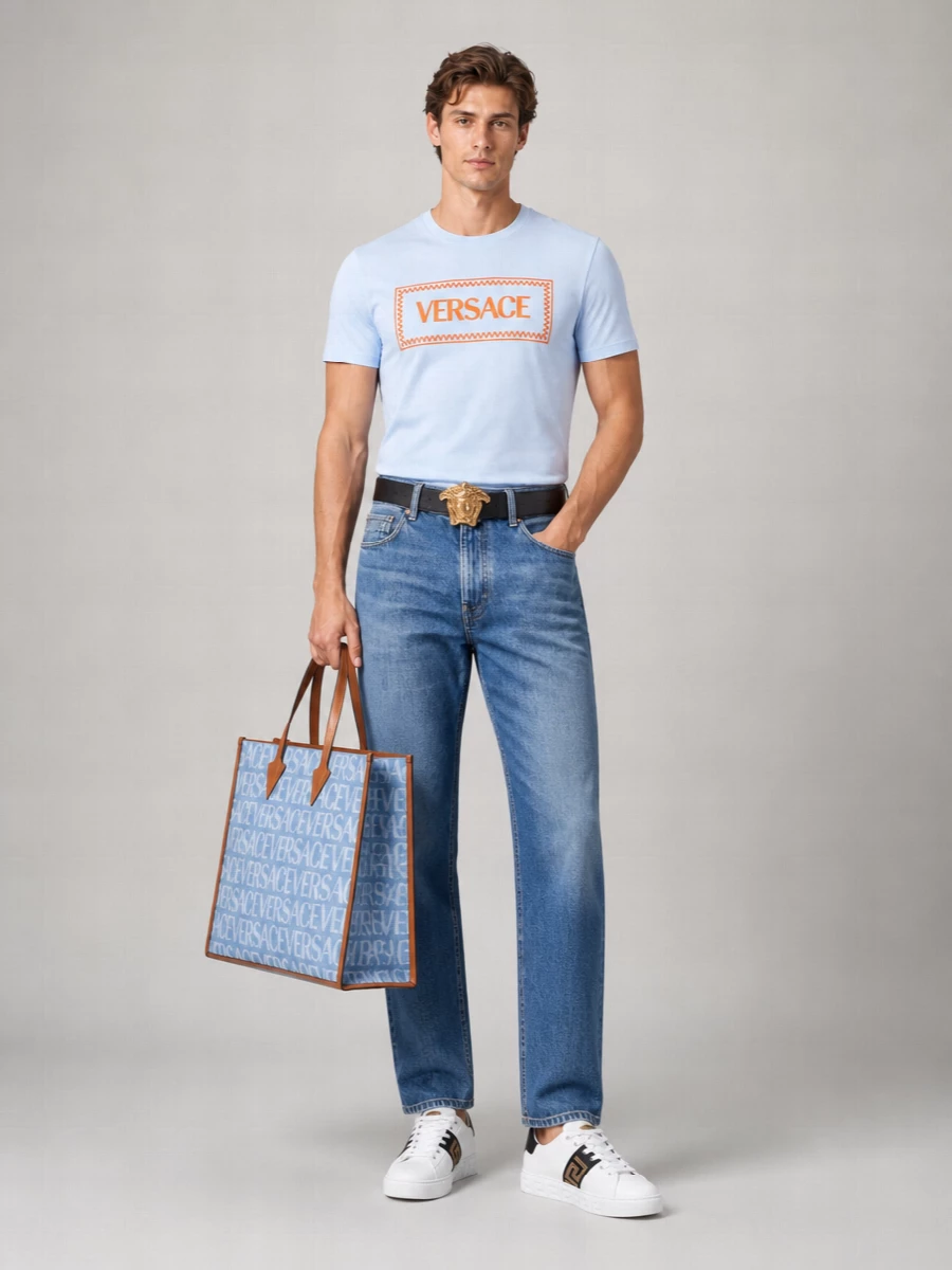 Versace Ribbed Cotton T-Shirt