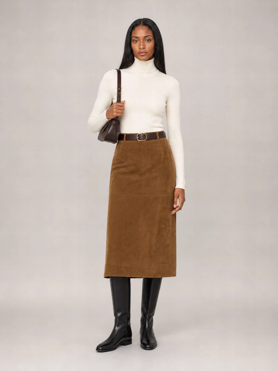 Jil Sander Leather High-Rise Skirt