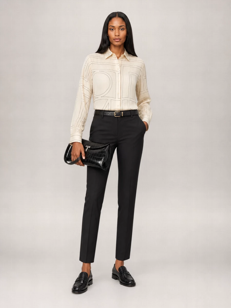 Totême Leather Straight-Leg Trousers