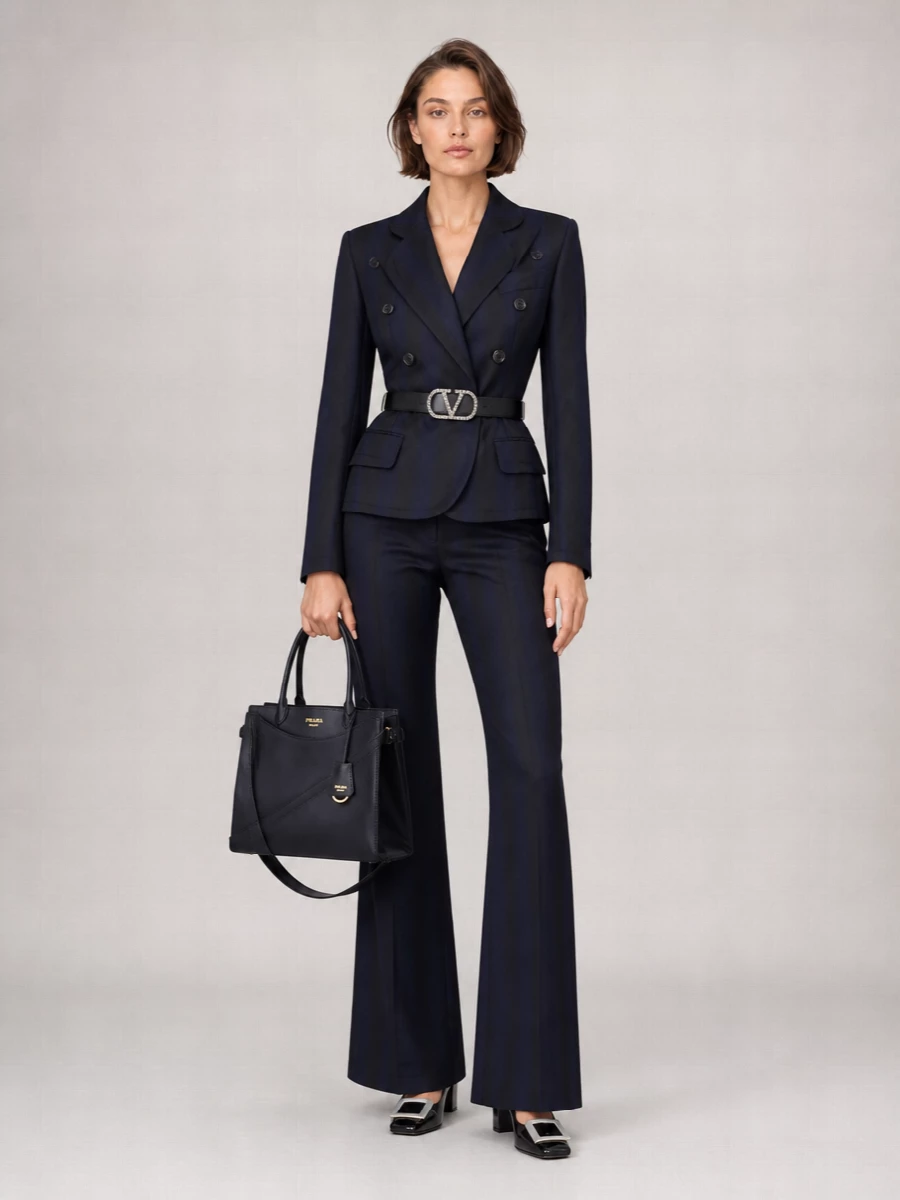 Vivienne Westwood Virgin Wool Striped Double-Breasted Blazer