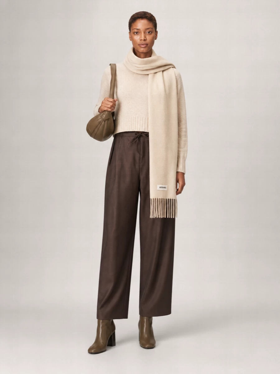 Loulou Studio Cashmere Ribbed Crew-Neck Short Sweater