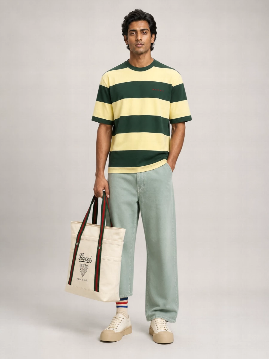 Marni Striped Cotton Oversized T-Shirt