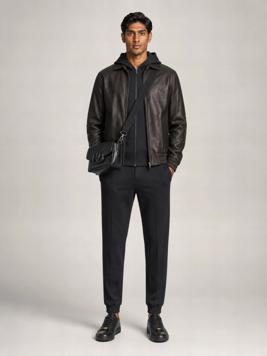Valentino Garavani Leather Regular-Fit Jacket