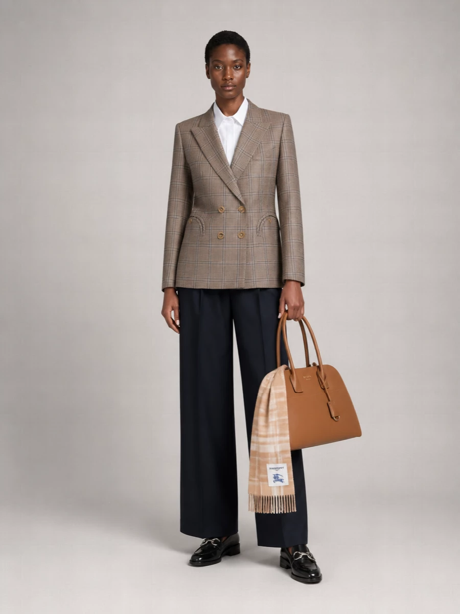Blazé Milano checked double-breasted oversized wool blazer