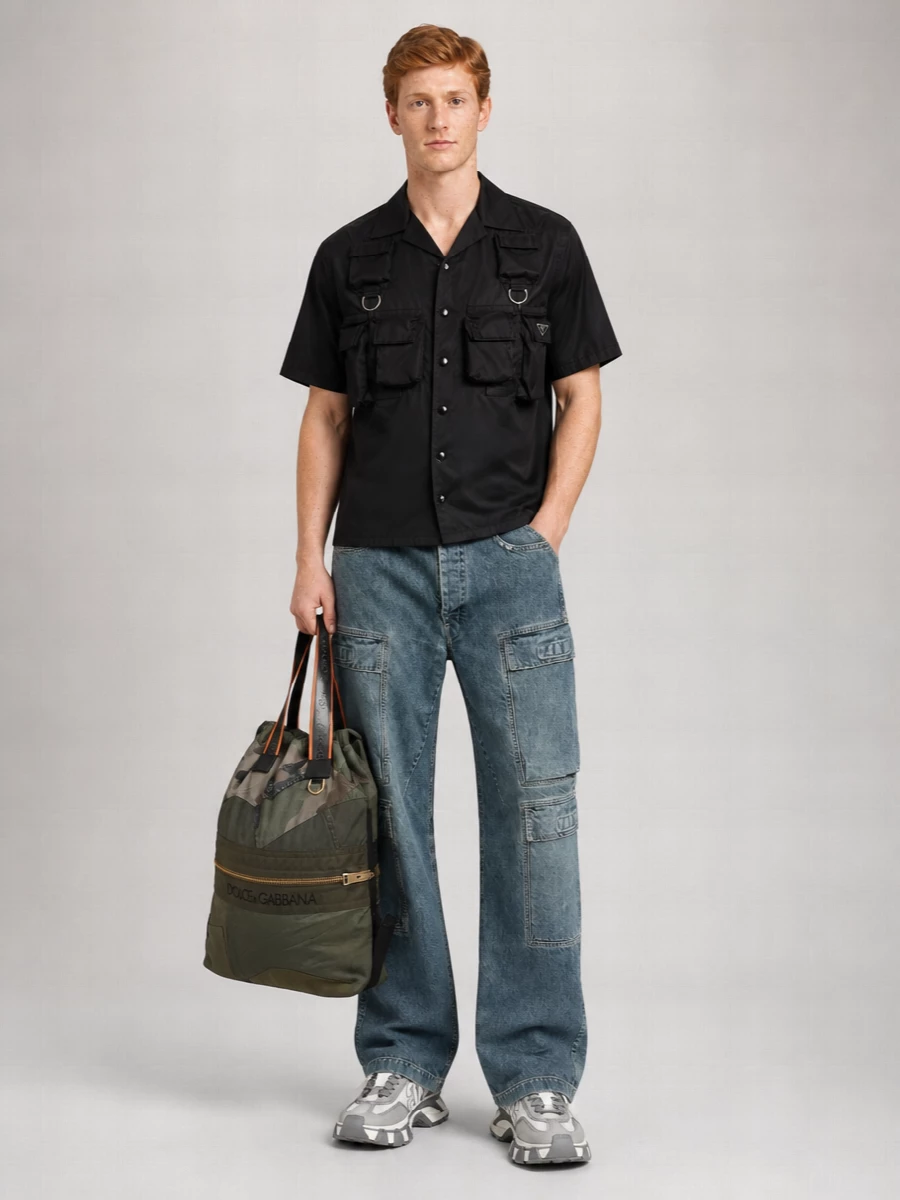 Dolce&Gabbana Cotton Camouflage Patchwork Backpack
