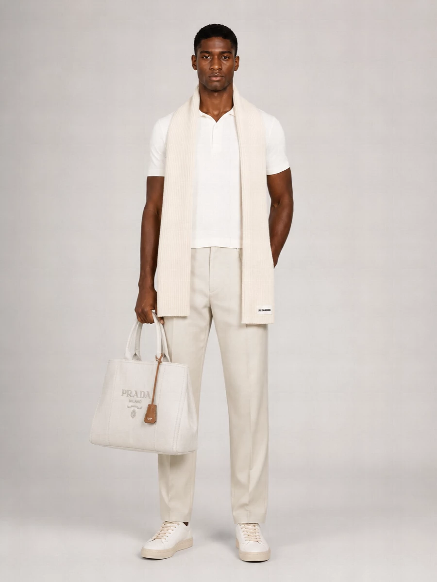 Prada Cotton Linen Tote Bag