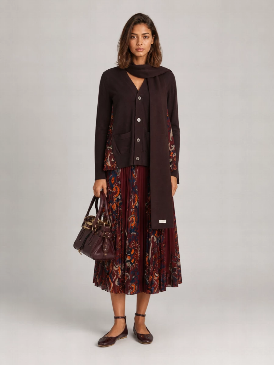 Sacai Floral Print Cardigan