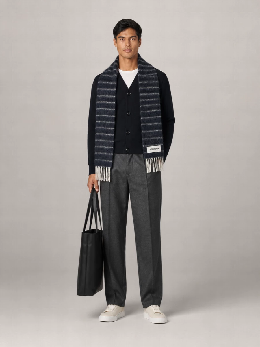Ami Paris Wool Round Neck Cardigan