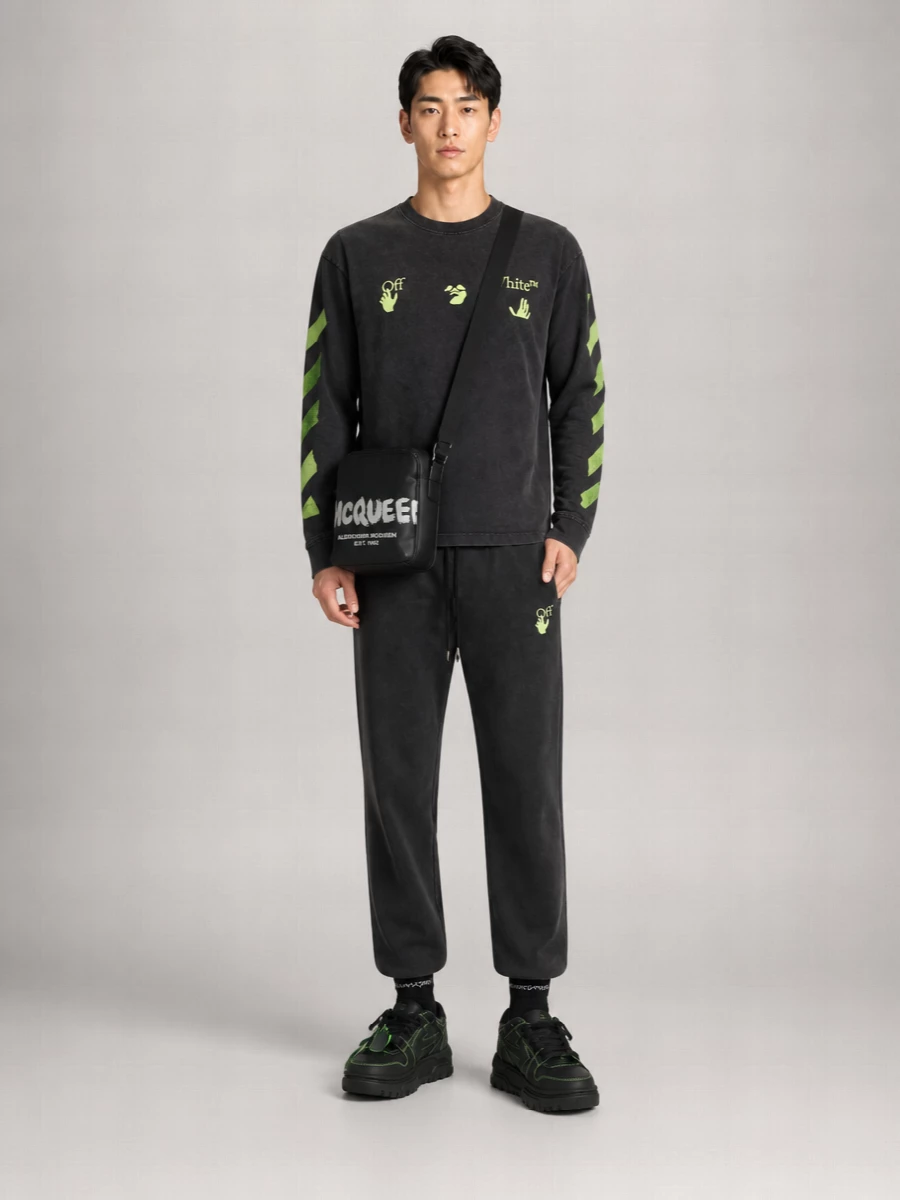 Off-White Leather Low-Top Sneakers
