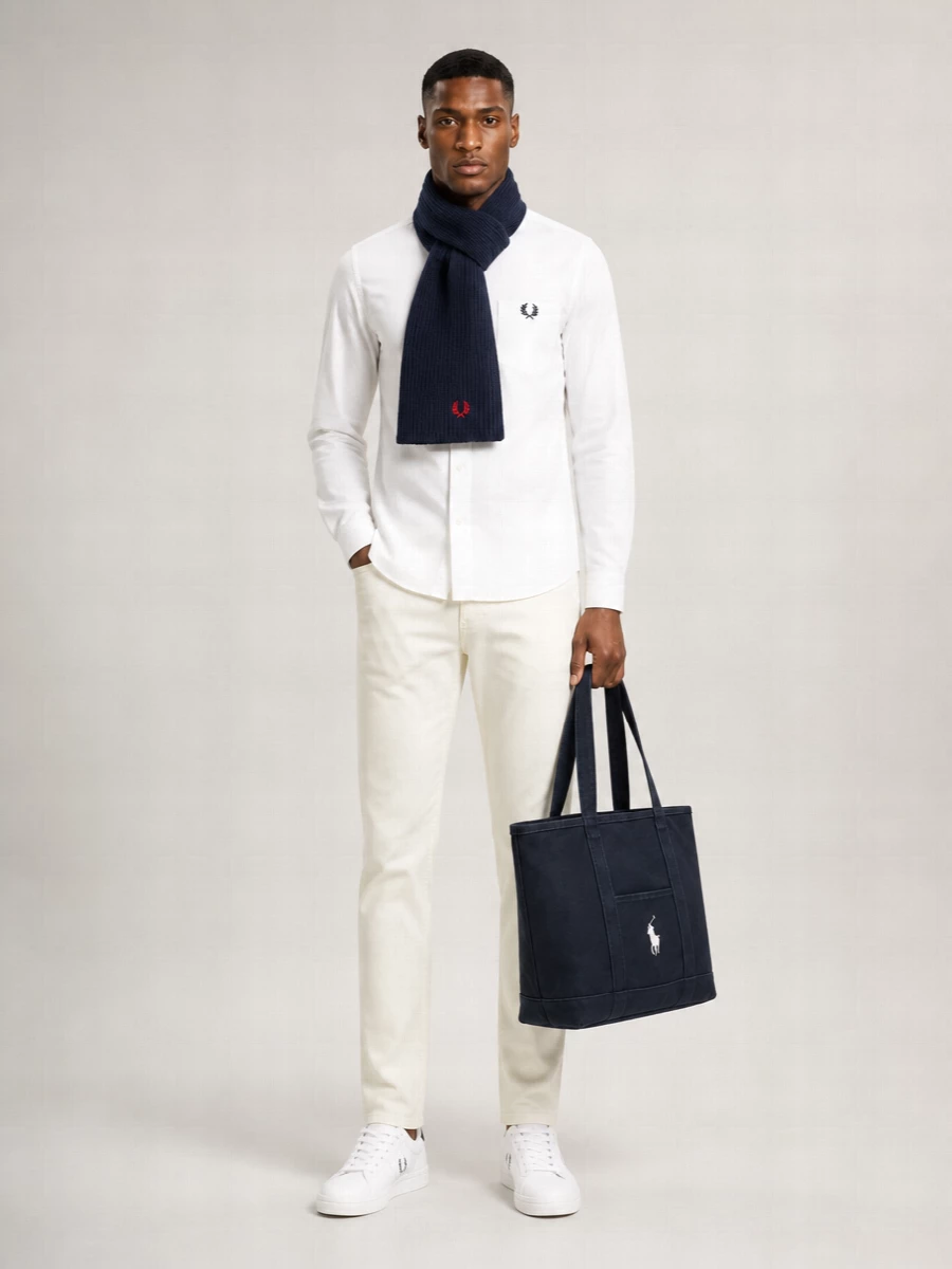 Polo Ralph Lauren Textured Knit Wool Scarf