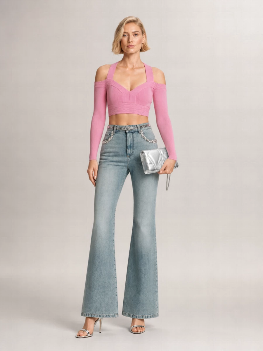 Alexander Mcqueen Denim Flared Trousers