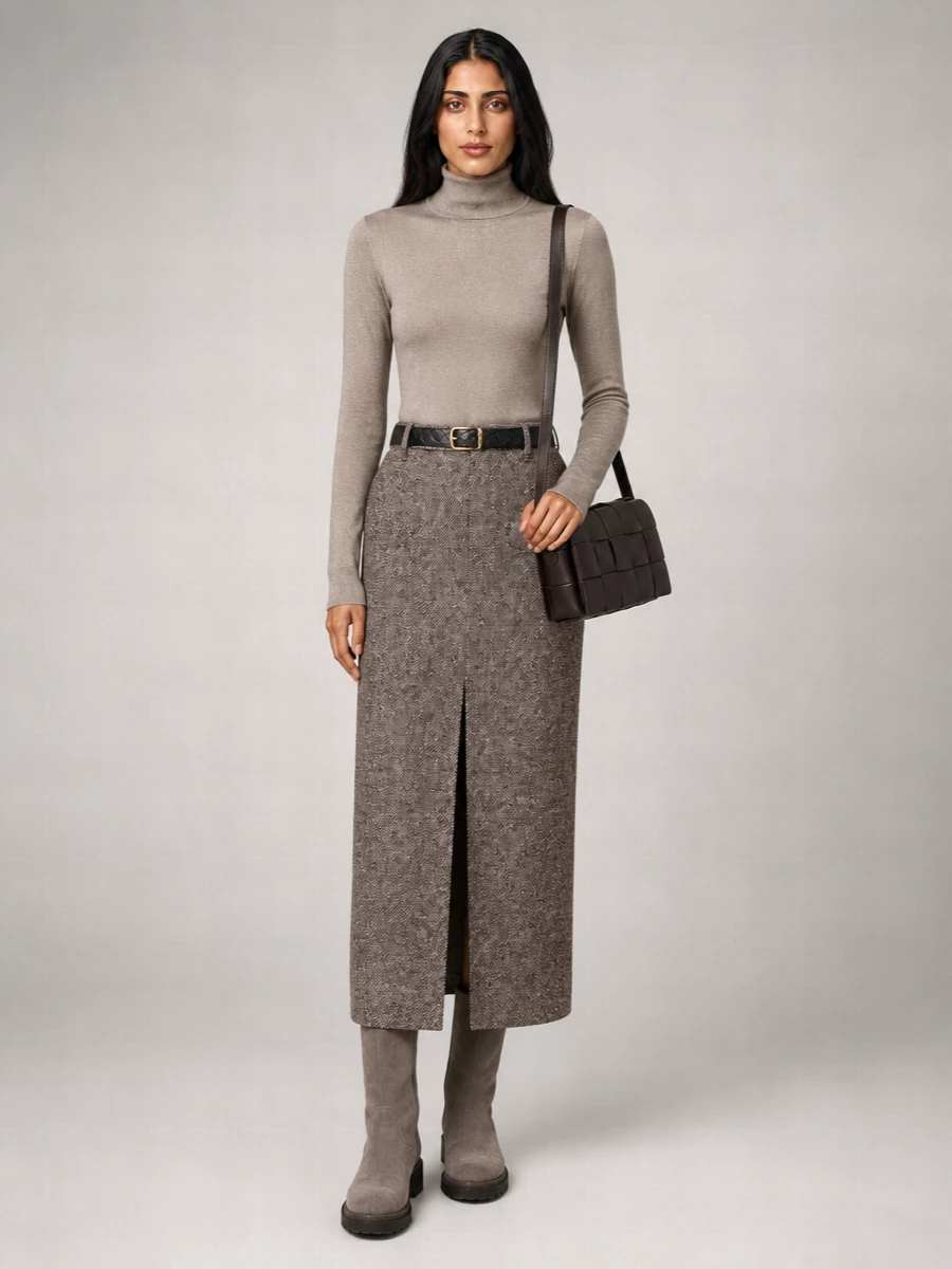 Brunello Cucinelli Cashmere Silk Lightweight Fitted Ribbed Turtleneck Jumper