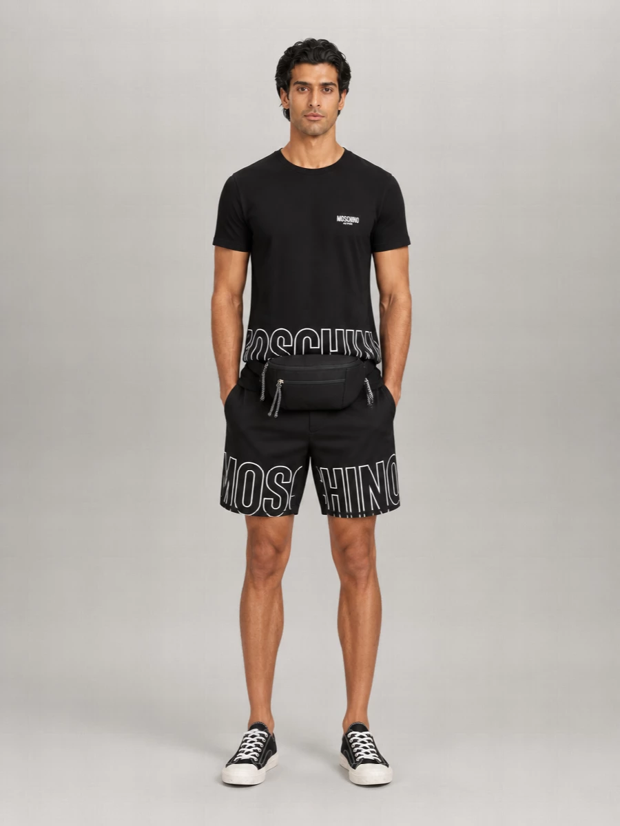 Moschino Logo Print Deck Shorts
