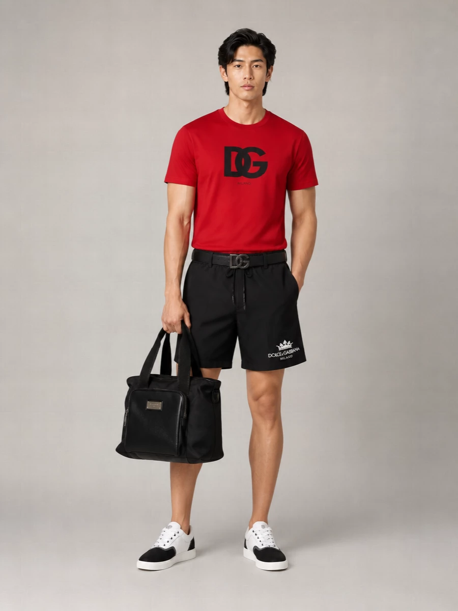 Dolce&Gabbana Cotton Logo Print Crew Neck T-Shirt