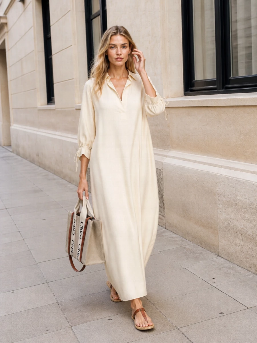 Max mara beige maxi shirt dress chloe tote