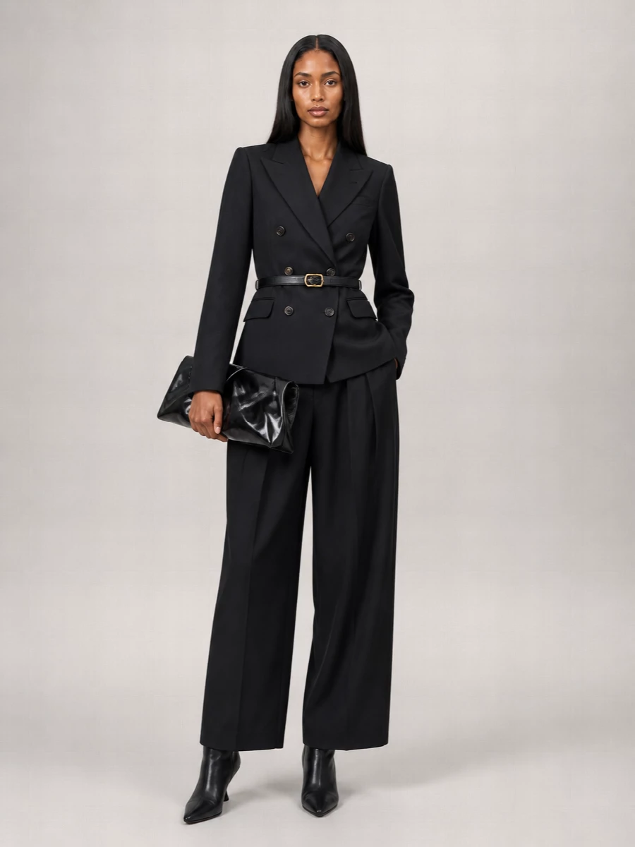 Dries Van Noten Double-Breasted Moiré Blazer