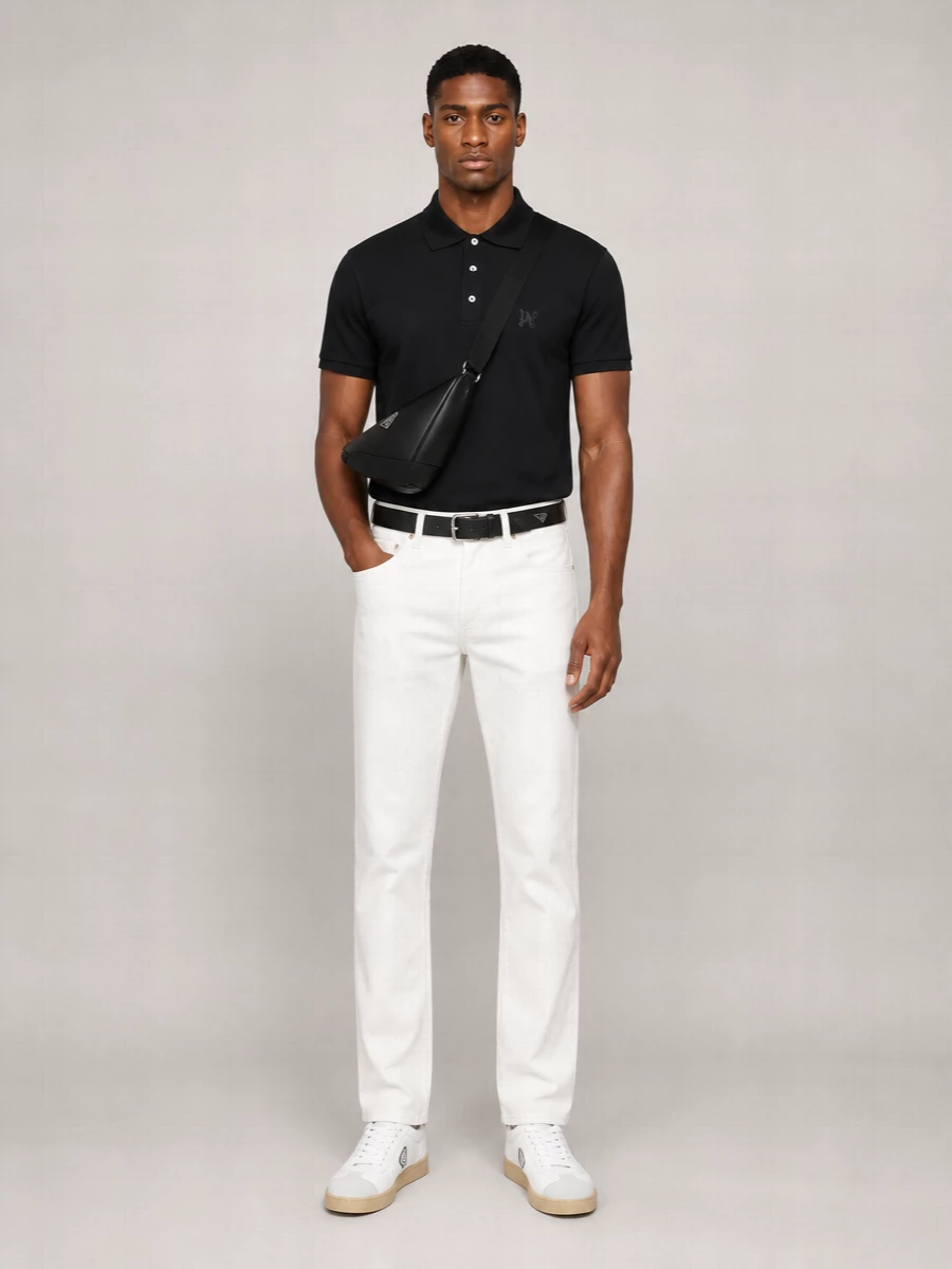 Palm Angels Logo-Print Polo Shirt