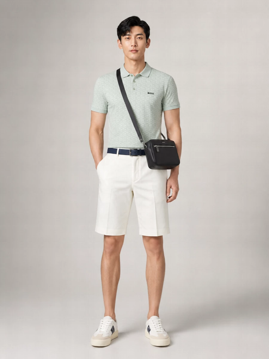 Boss Jacquard Cotton Polo Shirt