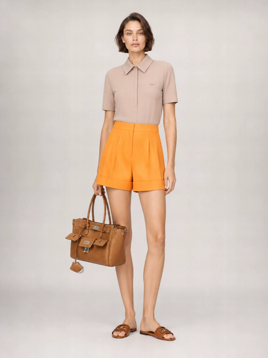 Fendi Wool Pleated Tailored Shorts