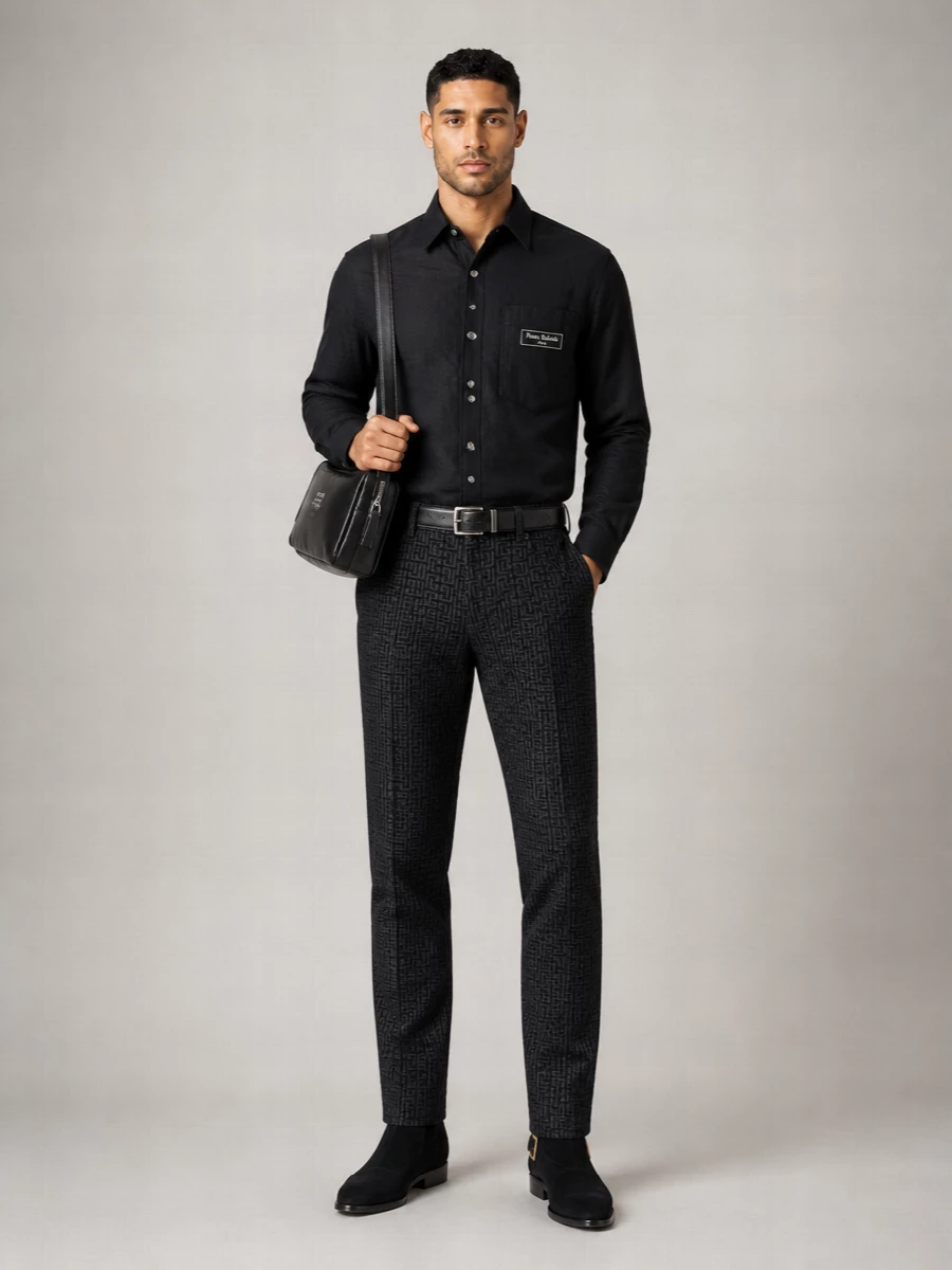 Balmain Monogram Denim Straight Leg Jeans