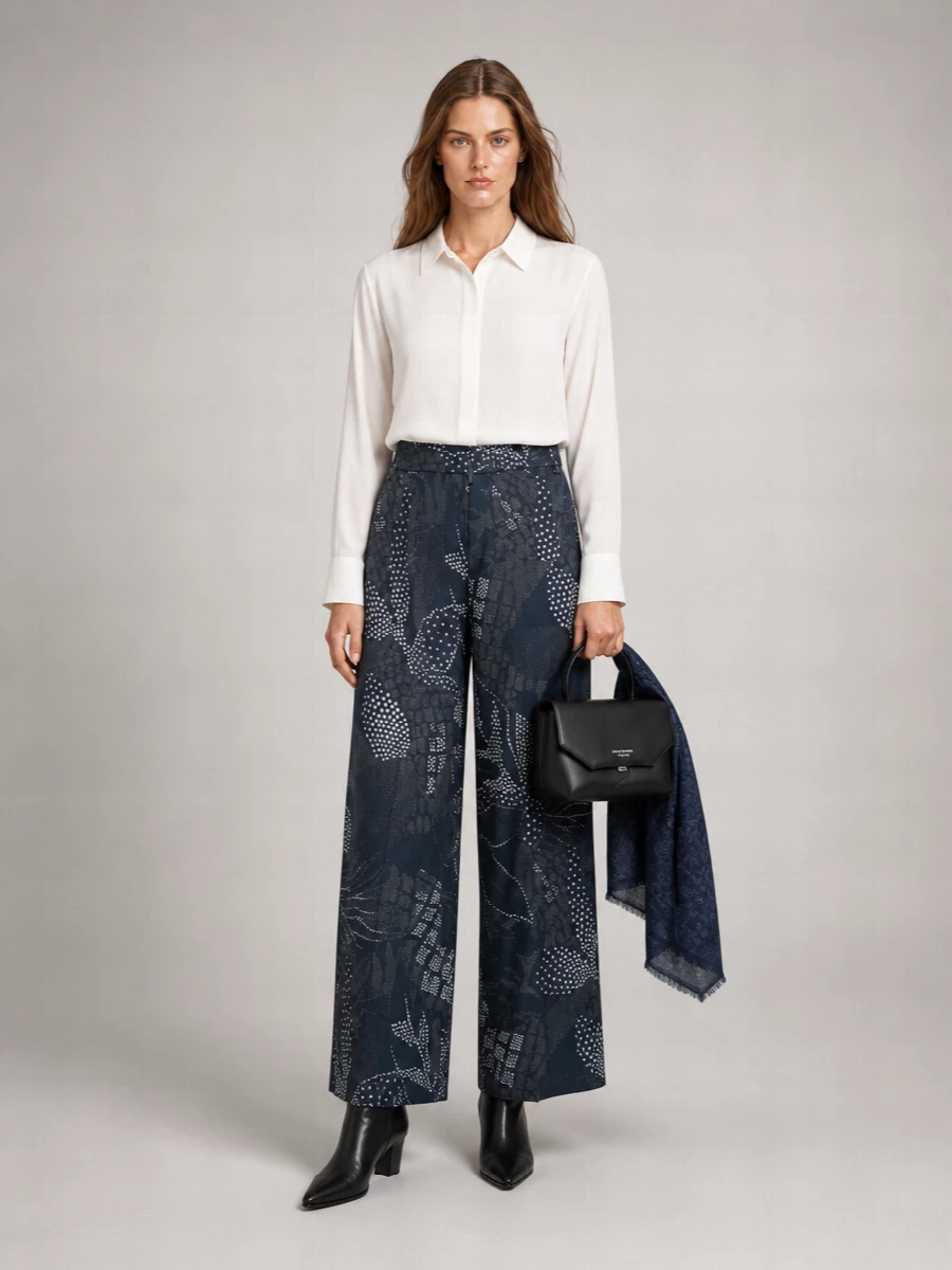 Emporio Armani printed wide-leg trousers