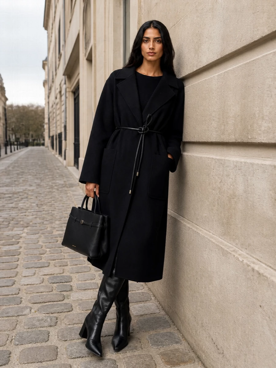 Sportmax black midi coat sleeveless sheath dress