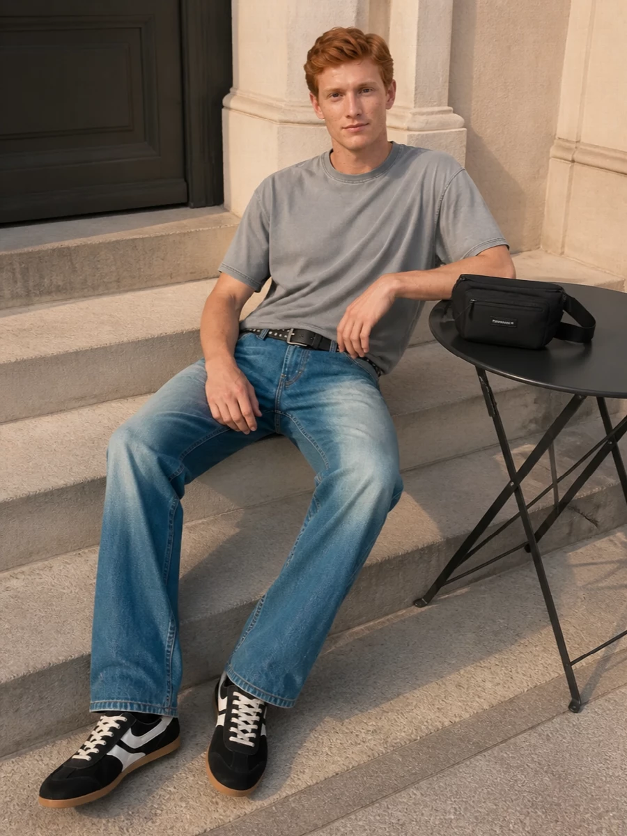 Diesel tie dye jeans grey tee dries sneakers