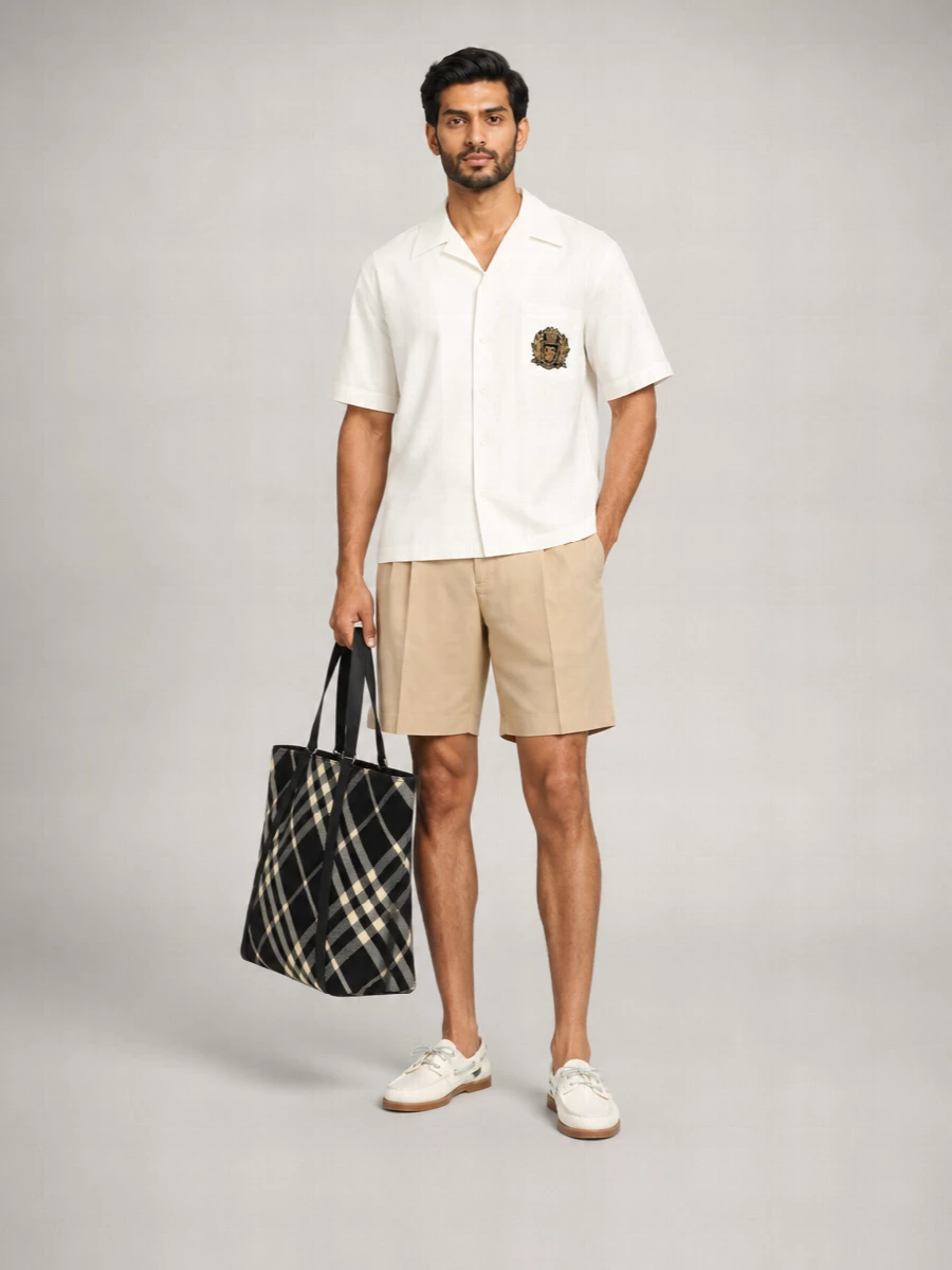 Burberry Checked Tote Bag