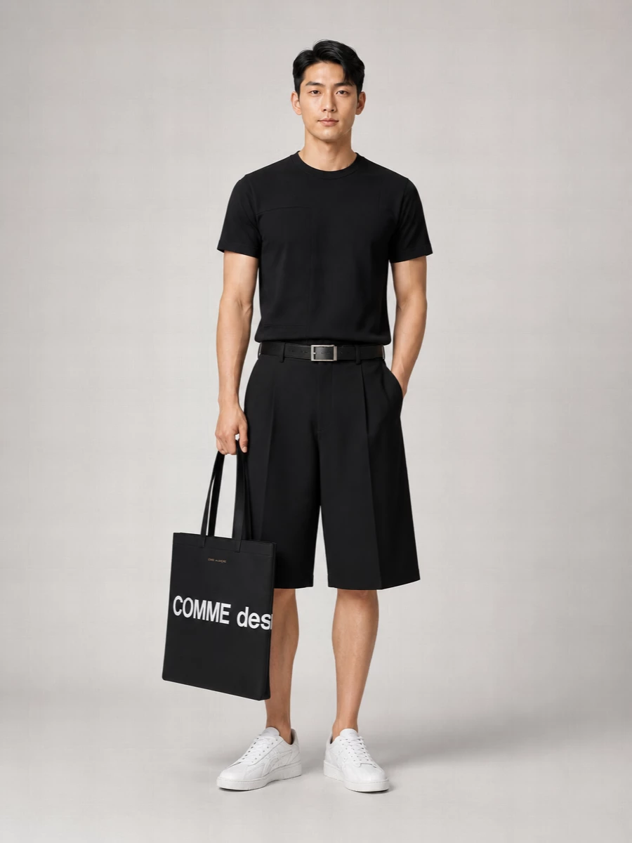 Comme Des Garçons Crew-Neck Plain Cotton T-Shirt