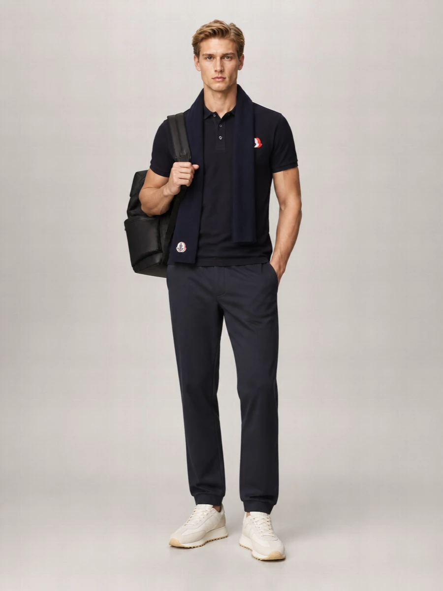 Moncler cotton piqué short-sleeve polo shirt